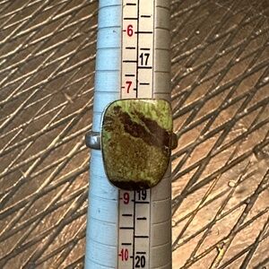 Green and brown turquoise sterling ring 8